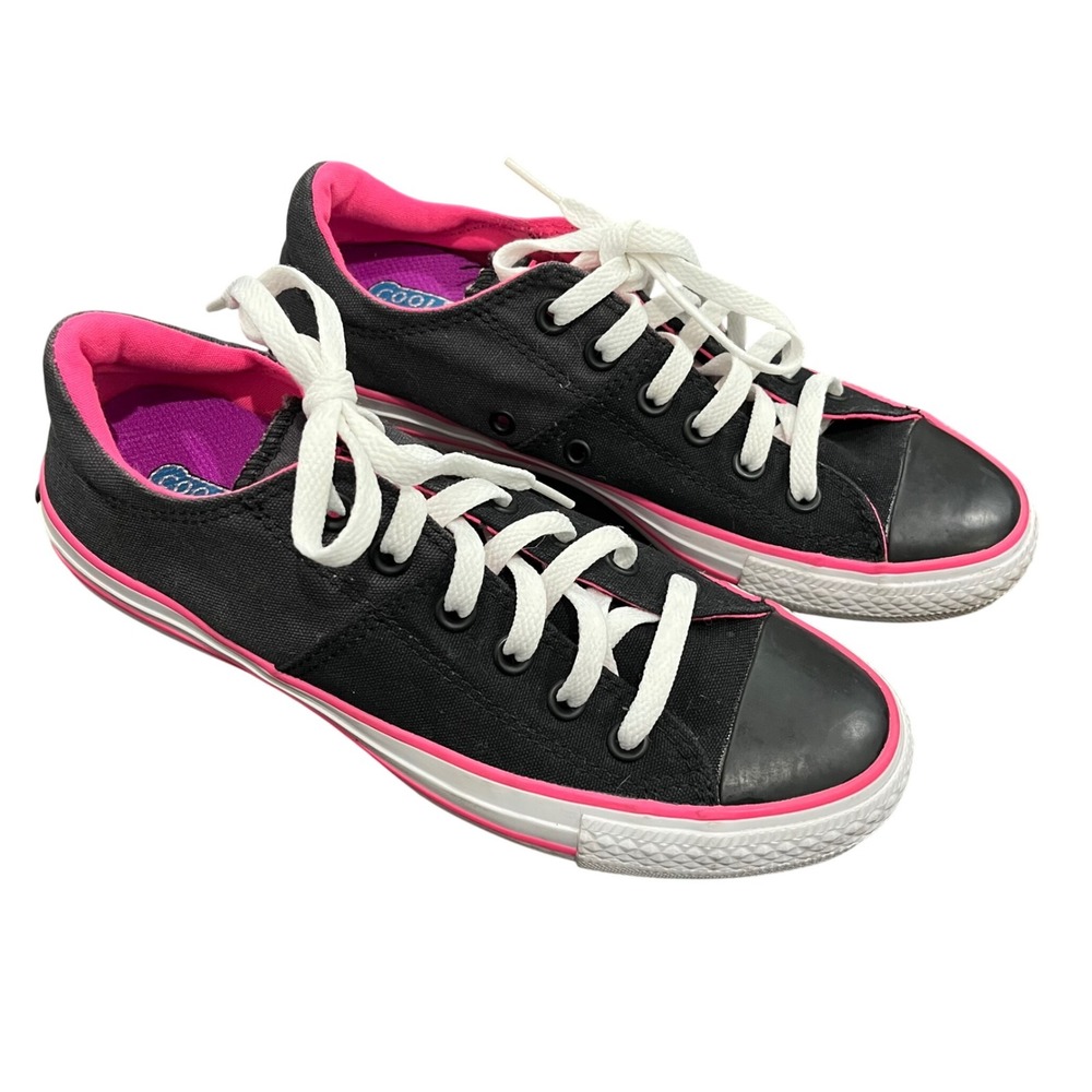 Converse All Star Madison Chuck Taylor Sneakers Black Neon Pink Canvas Womens 8‎